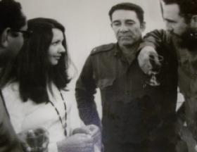 De izquierda a derecha, Oscar Oramas, Irma Cáceres, Comandante Lizardo Proenza, Fidel y Comandante Raúl Argüelles.