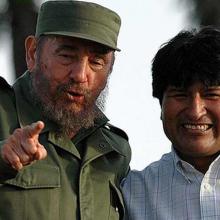 Fidel Castro Ruz junto a Evo Morales