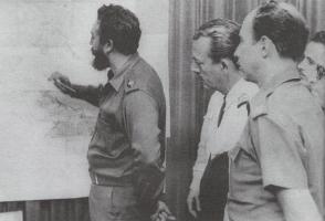 Comparece en el programa televisivo Ante la Prensa donde informa al pueblo que, tras quince días de búsqueda, se confirma la desaparición del Comandante Camilo Cienfuegos y sus compañeros de viaje. La Habana. Sitio Fidel Soldado de las Ideas